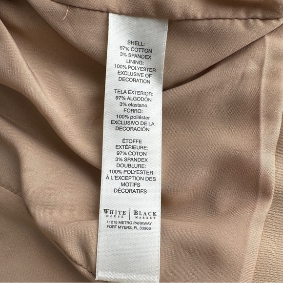 WHITE HOUSE BLACK MARKET Cropped Jacket 00 Toasted Sesame Tailored Military NWOT - Picture 10 of 14